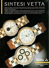 WYLER VETTA SINTESI MODELLI Pubblicità 1987  1 Pagina originale OROLOGIO 