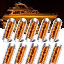 4 Fanalini Ingombro LED Giallo 12-24V Barca Gommone Oblò Nautico 4 SMD IP67