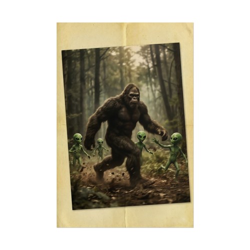 Poster bigfoot aliens - bigfoot, vs