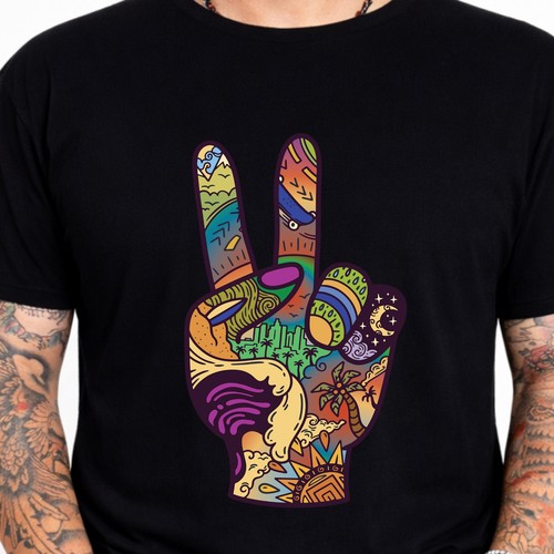 Maglietta peace sign hand - peace,