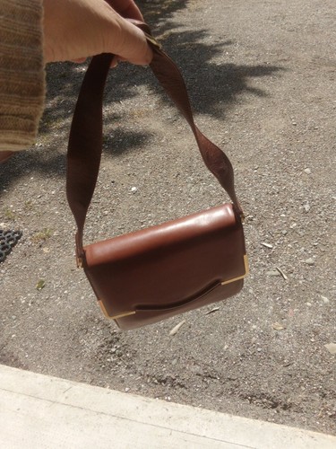 Borsa pelle marrone ruggine - pelle,