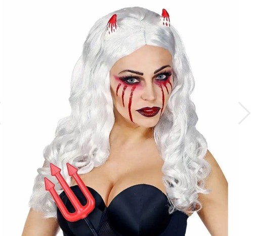 Parrucca satana bianco diavolo - parrucca,