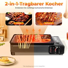 Fornello Grill Butano, Fornello a Gas Portatile da Campeggio Grill, Fornello a Gas Butano Portatile