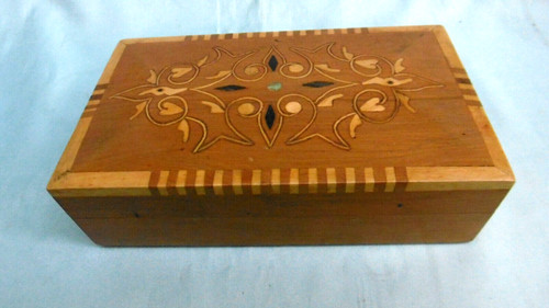 Scatola legno intarsiato - scatola,