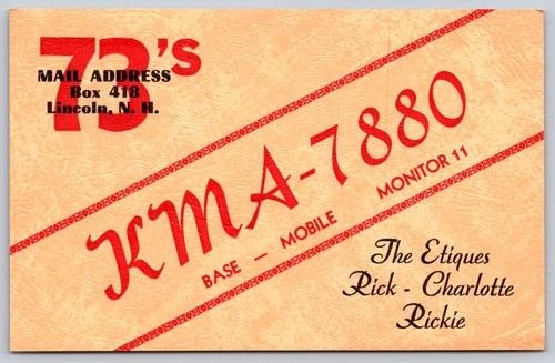 Scheda qsl vintage kma 7880 - vintage, kma-7880