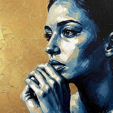 Quadro Stampa su tela giclée  "Il dubbio" Dipinto arte contemporanea "Studio93"