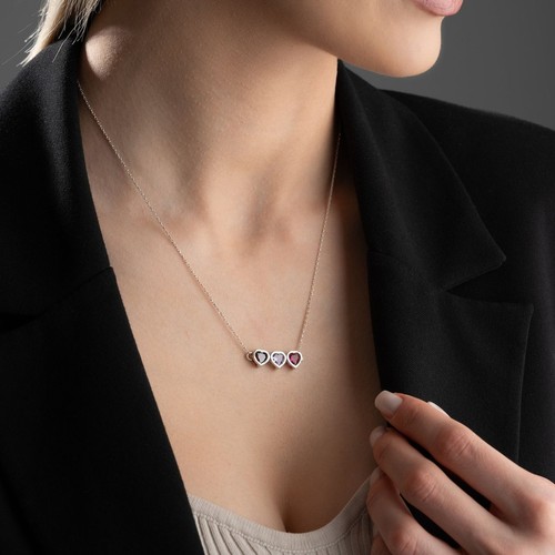 Collana con ciondolo zirconi