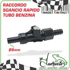SGANCIO RAPIDO TUBO BENZINA INNESTO DA 8 MM COLLEGAMENTO SERBATOIO MOTO SCOOTER