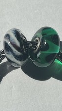 Trollbeads 2 VERY NICE GLASS BEADS - ORIGINAL - RETIRED BEADS