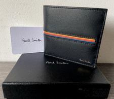 Portafoglio In Pelle Con Inserto A Strisce Di Paul Smith Fatto In Italia BNIB