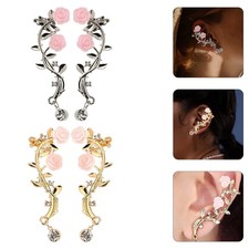  2 Pairs Orecchini Clip Vintage Orecchino Da Donna Gioielli Per Le Orecchie