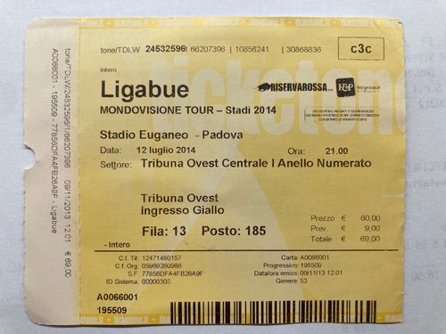 Biglietto usato concerto - biglietto,