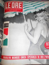 LE ORE RIVISTA ANNO I° DEL 1953 COMPLETA DI 33 NUMERI MARILYN MONROE