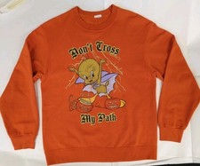 Felpa Vintage Anni 90 Looney Tunes Tweety Titti Halloween Crewneck Sweatshirt