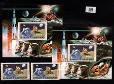 UH GIBUTI - MNH - PERF + IMPERF - SPAZIO - APOLLO - LUNA - ASTRONAUTI - 1980