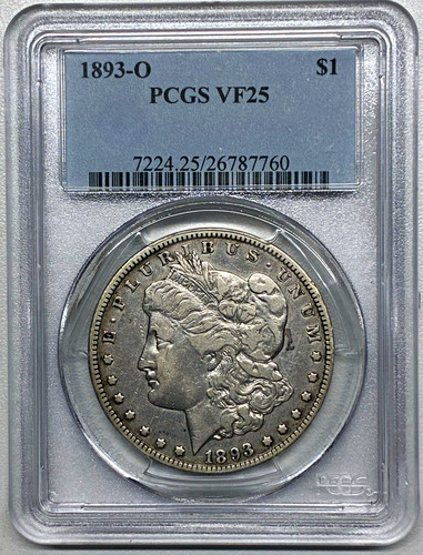 1893 morgan pcgs data - vf, 25