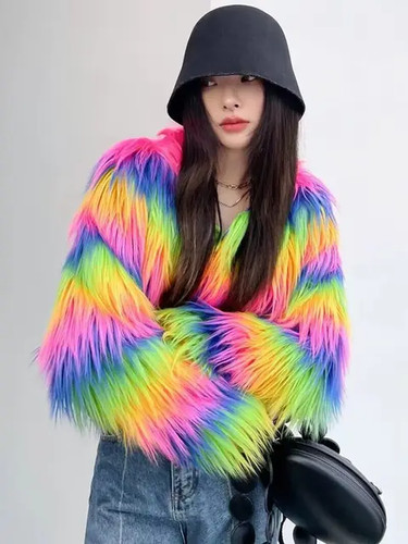 Colorati pelliccia finta - s-xl,