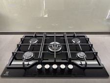 ELECTROLUX PIANO COTTURA IN VETRO A GAS EGG7536K 5 FUOCHI IN GHISA NERO