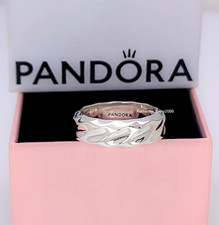 Anello nuovo 100% autentico PANDORA Essenza 925 Ale ondulato increspato fascia larga 193886C00