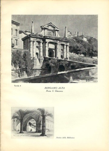 Stampa antica bergamo - antica,