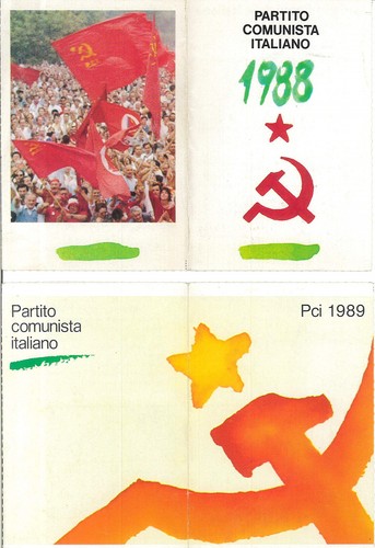 Tessere pci anni 1988 e - n.,