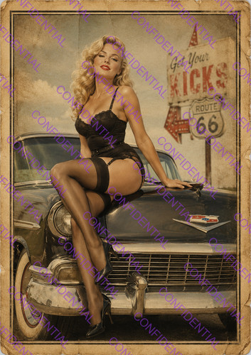 Poster pin ragazza auto - poster,