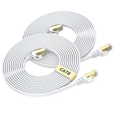 Cat 8 Cavo Ethernet 3 Metri- 2 Pezzi, Cavo Di Rete LAN Piatto Gigabit RJ45 Ad Al