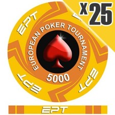 Blister da 25 Fiches / Chips EPT Ceramica Replica 5000