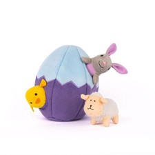 Zippy Paws Uovo di Pasqua e Amici Tana Interattiva Peluche Cane Giocattolo