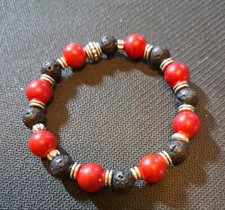 BRACCIALE BRACCIALETTO UNISEX MILAN CALCIO TIFO ROSSO NERO ELASTICO UNISEX (A3)