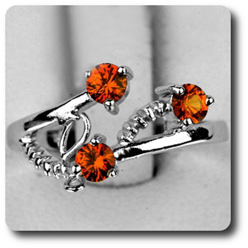 Anello zaffiro arancione - zaffiro,