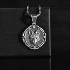 Collana volpe argento sterling simpatico medaglione amante degli animali...