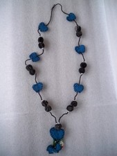 COLLANA LANA COTTA LUNGA CUORI ETNICO NEPAL