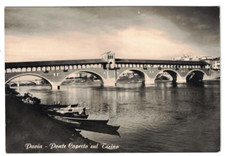 PAVIA- PONTE COPERTO SUL TICINO- viaggiata 1964- integra perfetta con barche