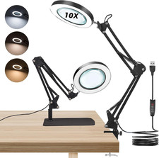 Lampada Con Lente D'Ingrandimento, 10X Lente D'Ingrandimento Da Tavolo Con Luce 