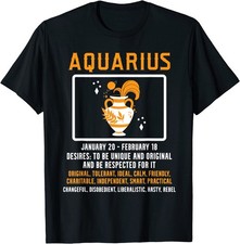 NUOVO! T-shirt segno zodiacale Aquarius Constellation gennaio febbraio - Made in Usa