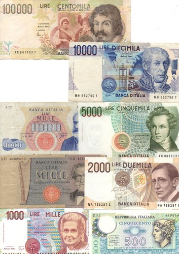 Italia lotto 8 banconote - -, di