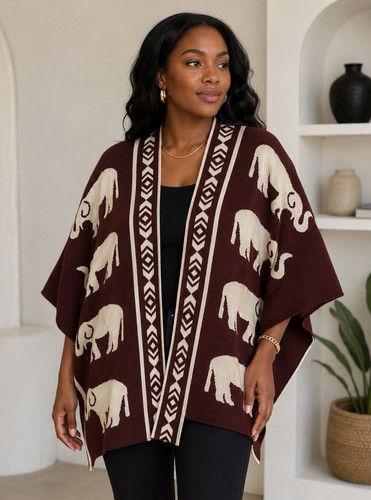 Poncho maglia aperto - maglia,