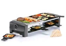 Princess 162820 Raclette 8 Stone & Grill Party, 1300 W, Alluminio, Nero