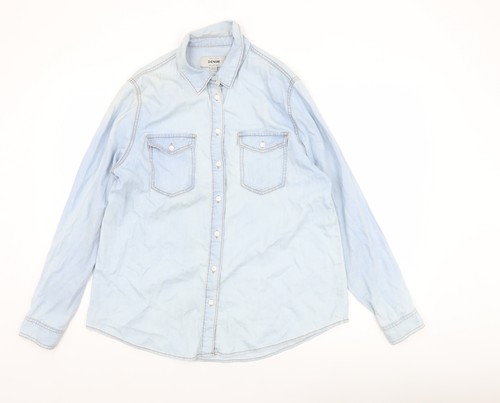 Camicia donna blu - denim, con