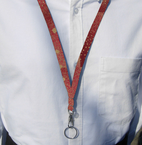 Red metallic gold - gold, lanyard