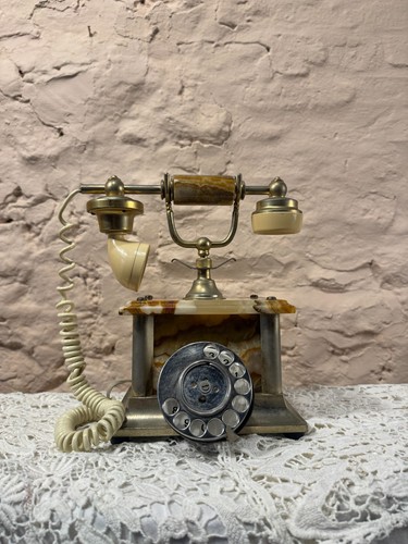 Vintage onyx rotary phone - rotary,