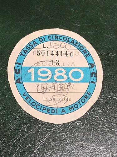 Bollo aci 1980 per moto - bollo,