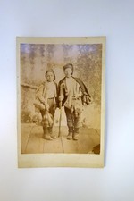 Fotografia Originale Pastori o Contadini Ragazzi Sicilia? Sardegna? 1880 ca.