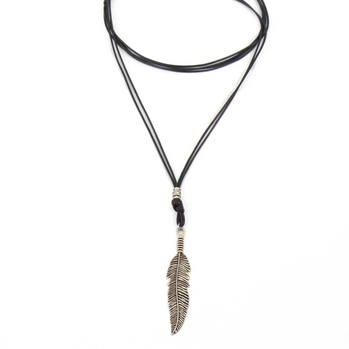 Collana piuma uomo con - collana,