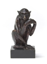 GUIDO CACCIAPUOTI (Napoli 1892 Milano 1953) CERAMICA POLICROMA ANNI '30 SCIMMIA