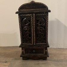 Antico altare santuario buddista in legno intagliato a mano ~ intarsiato con madreperla