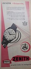 Orologio ZENITH TRINACRIA - Rara Pubblicità originale d'epoca 1955