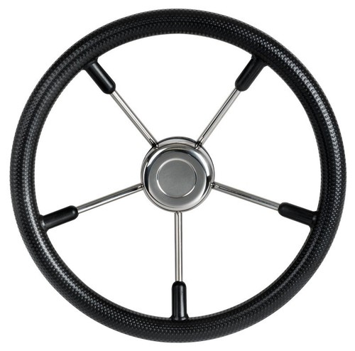 Volante nero razze acciaio - volante,