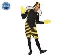 Costume ape calabrone da uomo vestito insetto giallo nero carnevale 